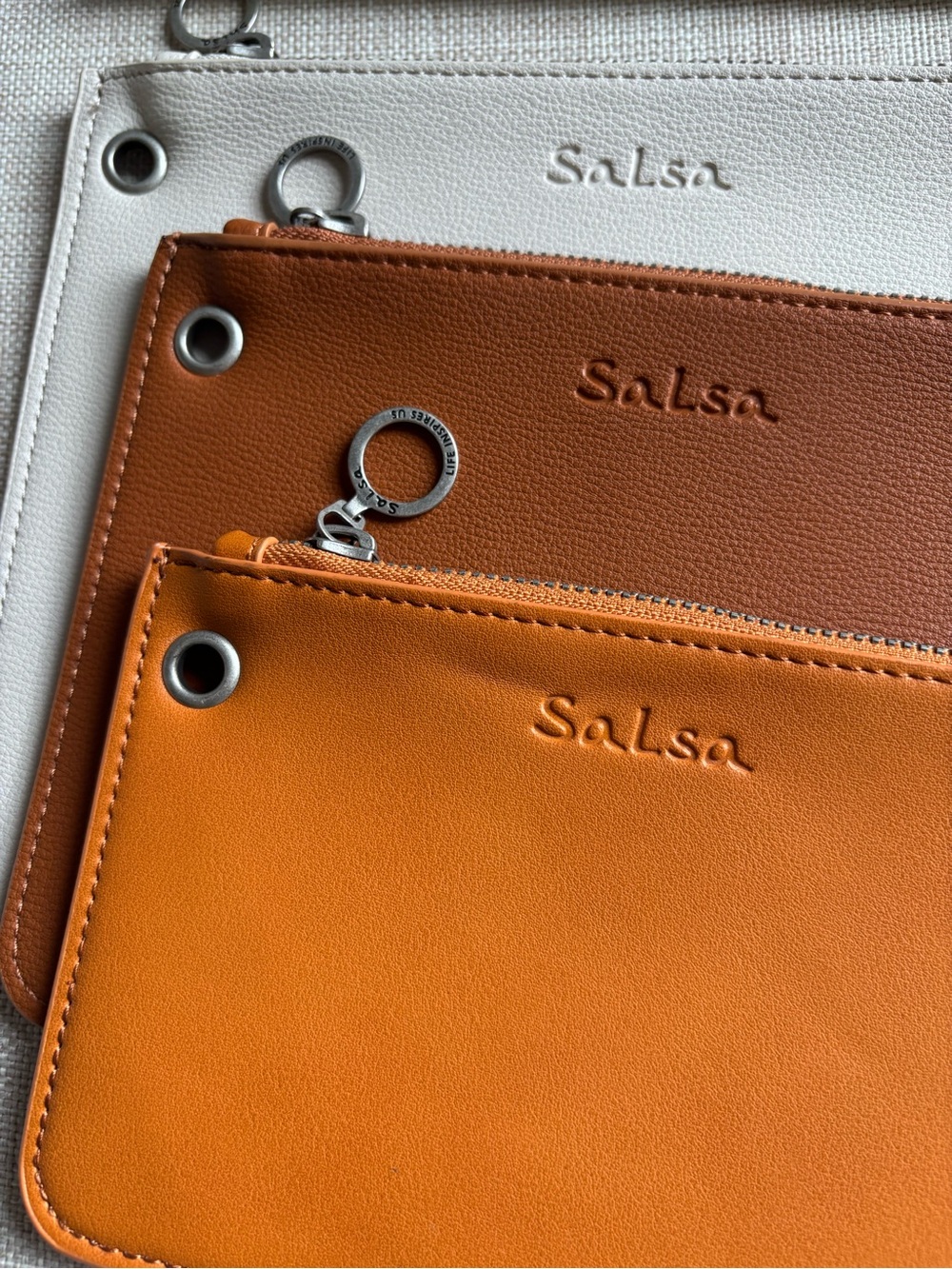 Trio FAUX Leather like Zip Pouch’s